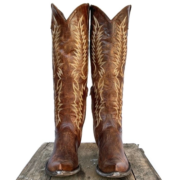 Sold OLD GRINGO Mayra Brown Tall Knee High Relaxed Fit Cowgirl Western Boots 9 - Picture 3 of 7